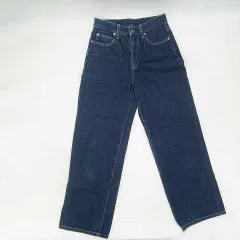 UNIQLO　ユニクロ　ワイドストレートジーンズ　ネイビー　ウエスト56cm　□□