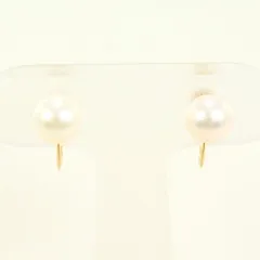 K18YG　イヤリング　clip-on earrings　パール（真珠）　総重量約1.8g