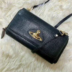 ヴィヴィアンウエストウッド 2way ショルダーウォレット 長財布 金オーブ エグゼクティブ ストラップ取り外し可  黒 ★お値段交渉を受け付けます。【B0048】