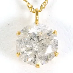 K18YG　ネックレス　necklace　ダイヤ　1.086　鑑別書　総重量約0.9g　約42cm