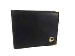dunhill ダンヒル レザー 二つ折り 財布 ウォレット 札入れ カード入れ メンズ ブラック系 DK1147