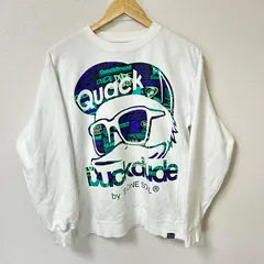 (^w^)b B ONE SOUL ビーワンソウル クルーネック スウェットプルオーバー トップス トレーナー バックプリント Duckdude コットン 綿 ストリート ヒップホップ ホワイト 白 メンズ サイズLのサムネイル
