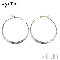 アガット/agete SV925/ K10YG ピアス デザイン フープ