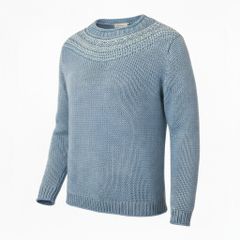 9a27《美品》 BOTTEGA VENETA ボッテガヴェネタ フェード加工 コットンニットセーター サイズ48 ブルー Knit Sweatert18r