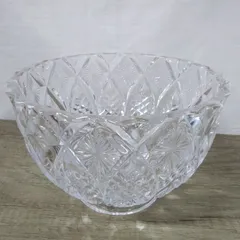 カガミクリスタル 盛鉢 ボウル クリスタルガラス カットグラス 食器 インテリア 現状 中古 S368