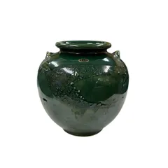 信楽焼　花瓶  グリーン