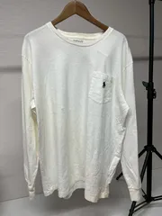 RALPH LAUREN ポケット 刺繍ポニー 長袖Tシャツ ホワイト L US古着