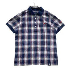 サイズ：4 PEARLY GATES パーリーゲイツ  半袖ポロシャツ チェック柄 ネイビー系 [240101557956] ゴルフウェア メンズ ストスト