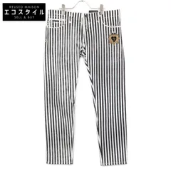 DOLCE&GABBANA ドルチェアンドガッバーナ GYC4LZ ﾎﾜｲﾄ×ﾌﾞﾗｯｸ ｽﾄﾗｲﾌﾟ ﾜｯﾍﾟﾝ付き ｽｷﾆｰﾊﾟﾝﾂ 52