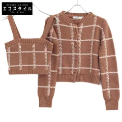 sheller シェリエ ﾌﾞﾗｳﾝ handmade check ensembl ｱﾝｻﾝﾌﾞﾙｶｰﾃﾞｨｶﾞﾝ F