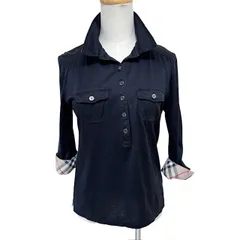 古着 バーバリーロンドン BURBERRY LONDON 七分袖シャツ クリーニング済み 黒 ノバチェック レディース サイズ2