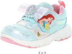 スニーカー キッズ 女の子 可愛い 通園 ベロクロ マジック 子供靴 アリエル ラプンツェル 白雪姫 ディズニー キャラクター tmdnc1368 ミント