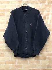 【中古】 90s Champion チャンピオン スナップカーディガン リバースウィーブ ロゴ刺繍 USA製 ネイビー M 111446920