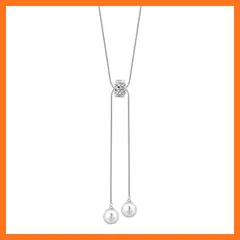 【新品】 [ハルジオ] ロングネックレス レディース ネックレス ロング シルバー Y字 細め ラリエット パール 人気 チェーン 細い アクセサリー ジュエリー ペンダント シンプル 普段使い おしゃれ かわいい 大人 プレゼント 結婚式 (TYPE 0