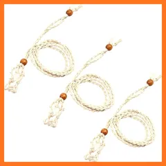 【新品】 [ideamall] ペンダントホルダー パワーストーン ネックレス 紐 マクラメ編み 手作り 3本セット (ベージュ) 1