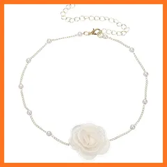 【新品】 [PATIKIL] 女性用パールネックレス、ホワイトチョーカーネックレス 調節可能なチョーカーファッションアクセサリー 日常のウェディングブ ライダルシャワーハロウィンプロム