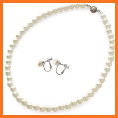 【新品】 [ジュエルボックス] JewelVOX イヤリング ピアス ネックレス レディース ニッケルフリー チタンポスト パール 2点セット 【イヤリングセット】キスカ