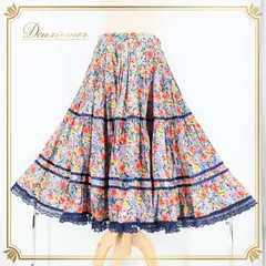 フォークダンス 衣装 スカート パープル系 花柄 レース 紫 赤 黄 紺 華やか チロリアン チロルスカート カントリー かわいい カラフル ダンス衣装 ステージ イベント 練習 レッスン レッド系 ピンク系 ネイビー系 イエロー系