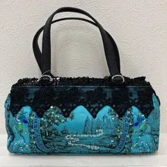 8847　Think Bee!　シンクビー！　ハンドバッグ　トートバッグ　ブラック　黒　ブルー　青　ビーズ刺繍　スパンコール　レディース　シンプル　きれいめ　上品　レース