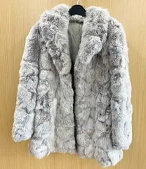 ファー コート グレー　Mサイズ ミドルコート