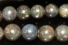 【１点物】遊色効果◇宇宙のよう ブラックマトリックスオパール　10mm　ブレスレット パワーストーン 天然石 _MC4111