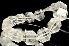 【１点物】コロンビア産◇刻まれた成長痕！ レムリアンシードクリスタルクォーツ　14-17x10-16.5mm　原石ラフカット ブレスレット パワーストーン 天然石 _MC4272