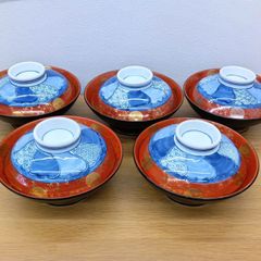 有田焼南山窯 蓋付き煮物碗 5客セット 木製スプーン・盆付き - メルカリ