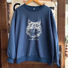 トレーナー ブルー ナチュラル 猫 ねこ スウェット アニマル
