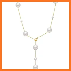 【新品】 [AREUM] パールネックレス レディース Y字 揺れる 上品 ゴールド 結婚式 二次会 フォーマル アクセサリー プレゼント お洒落 0