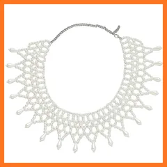 【新品】 [MORE AUNI] パールつけ襟ネックレス フォーマル ネックレス アクセサリー レディース 襟風ネックレス 小粒パール ドレスアップ 結婚式 パーティー お呼ばれ フリルデザイン MA0006 Aタイプ