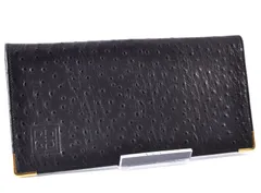 美品 Givenchy ジバンシー オーストリッチ ダチョウ革 Long Wallet 長財布 Black ブラック 札入れ Men's メンズ 4Gロゴ 刻印のサムネイル