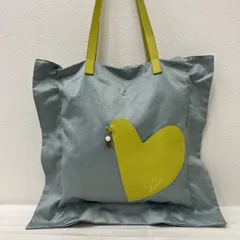 8814　LANVIN en Bleu　ランバンオンブルー　 トートバッグ　ニコラ　ライトブルー　 ナイロン　レザー　ハート　レディースのサムネイル