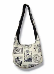 SSD和柄レトロデザイン　帆布ワンショルダーバッグ:生成り