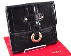 BALLY バリー Bi-fold Wallet 二つ折り財布 Black ブラック 黒 Leather レザー Unisex クロス付属のサムネイル