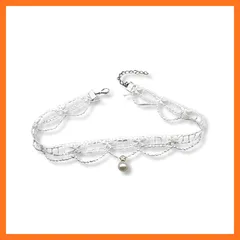 【新品】 [Liberte555] チョーカー 黒 レディース ネックレス 紐 地雷系 量産型 韓国 アクセサリー リボン (ホワイトレースパール)