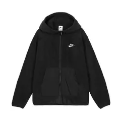 ナイキ NIKE NSW SPE+ ウィンター フリース フルジップ フーディ パーカー フリース ジャケット DD4883-010 ブラック/ホワイト 防寒 軽量 マイクロフリース ナイロン ウーブン 切替 3パネ [010：ブラック/(ホワイト)] [L]