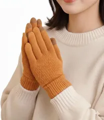 Coup de Coeur！ クープ・ド・クール シンプル 手袋 グローブ 防寒 スマホ対応 レディース タッチパネル 保温 冬用 クリスマスプレゼント 仕事 冬小物 (オレンジ)