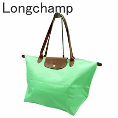 Longchamp ロンシャン トートバッグ グリーン ナイロン×レザー バッグ