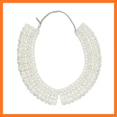 【新品】 [MORE AUNI] ネックレス レディース フォーマル パールアクセサリー 襟風ネックレス 小粒パール ドレスアップ 結婚式 パーティー お呼ばれ フリルデザイン MA0006 Cタイプ