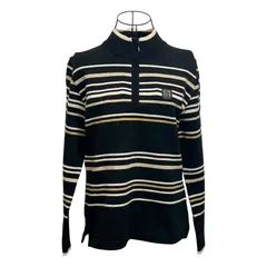 Munsingwear(マンシングウェア)　普通生地　サイズL　汚れ傷みなし　黒　ボーダーセーター　レディース