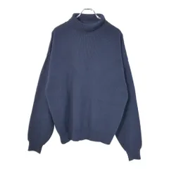 80年代 USA製 L.L.Bean エルエルビーン タートルネック コットンセーター アウトドア ネイビー(メンズ XL)中古 古着 X2658
