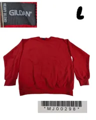 MJ00298　GILDANギルダン無地スウェットシャツレッド Ｌトレーナーノームコア