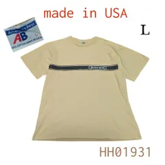HH01931 USA製ABメンズTシャツLベージュシングルステッチBUGLE BOY