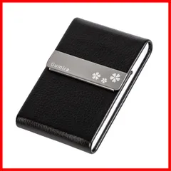 【最短発送】メンズ 名刺入れ レディース 選べる多色 名刺が折れない [Gumira] 専用の化粧箱が付き (ブラック G桜)