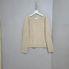 厚手 ウール素材 ベージュ ニット F n9380