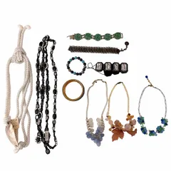 アクセサリー まとめ売り ばら売り ネックレス ブレスレット バングル ビンテージ風 個性派 10点セット【送料無料】【中古】25201114