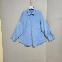 ザラ 細畝 オーバーサイズ シャツ L n2600