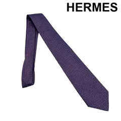 ● エルメス HERMES ネクタイ スクエア パープル シルク メンズ 6V089
