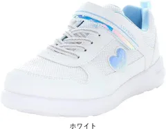 子供靴 スニーカー 女の子 2E キッズ ジュニア おしゃれ 可愛い 通学 ラブラッシュ LUVRUSH スーパースター ムーンスター moonstar tmlv1259 ホワイト 24～24.5cm