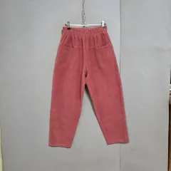 快適スタイル ウエストバンド ピンク コーデュロイ ズボン F n1090